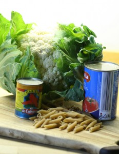 penne with cauliflower and chilli-camel csa